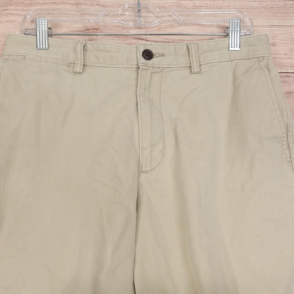Lands' End Shorts Mens 31 Beige Chino Cotton Canvas Flat Front 10 Inseam Casual - Picture 2 of 7